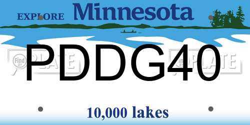 PDDG40 Minnesota License Plate