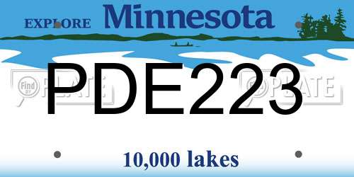PDE223 Minnesota License Plate