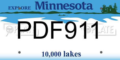 PDF911 Minnesota License Plate