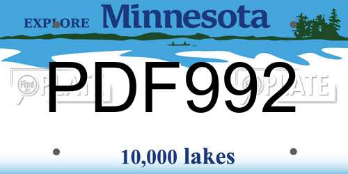 PDF992 Minnesota License Plate