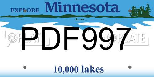 PDF997 Minnesota License Plate