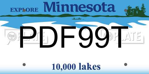 PDF99T Minnesota License Plate