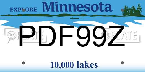 PDF99Z Minnesota License Plate