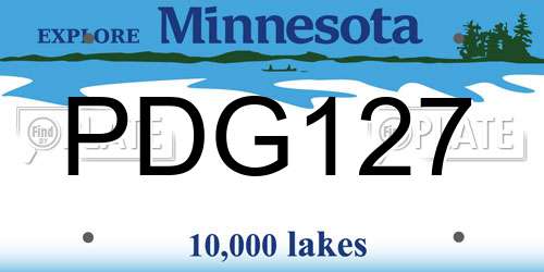 PDG127 Minnesota License Plate
