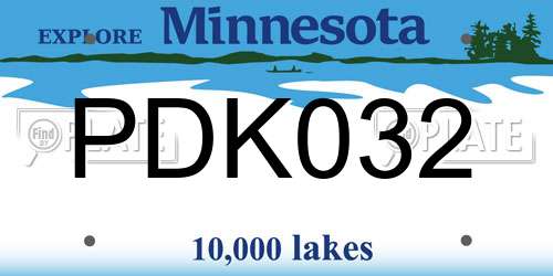 PDK032 Minnesota License Plate