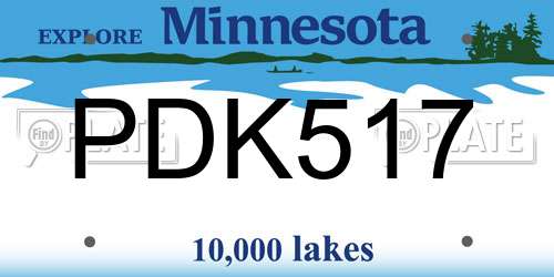 PDK517 Minnesota License Plate