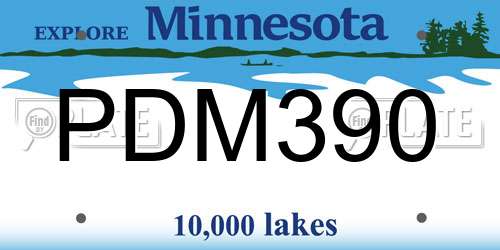 PDM390 Minnesota License Plate