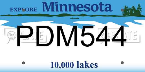 PDM544 Minnesota License Plate