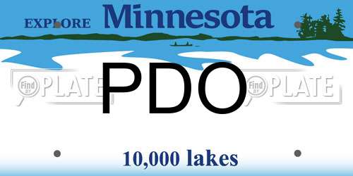 PDO Minnesota License Plate
