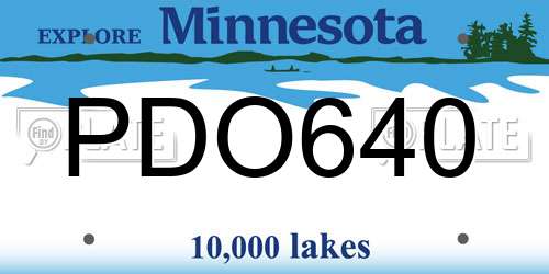 PDO640 Minnesota License Plate
