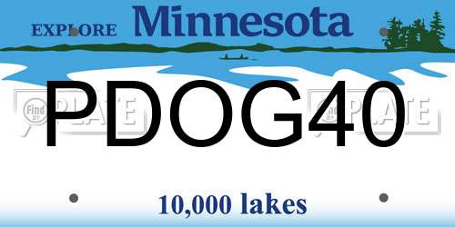 PDOG40 Minnesota License Plate