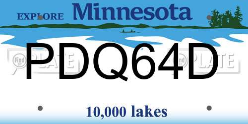 PDQ64D Minnesota License Plate