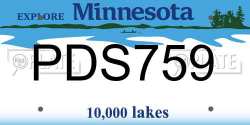 PDS759 Minnesota License Plate