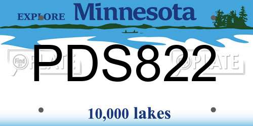 PDS822 Minnesota License Plate