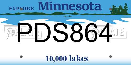 PDS864 Minnesota License Plate