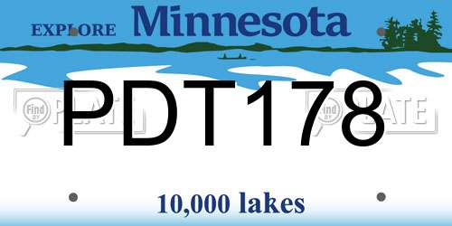 PDT178 Minnesota License Plate