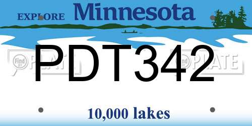PDT342 Minnesota License Plate