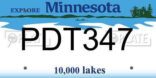 PDT347 Minnesota License Plate