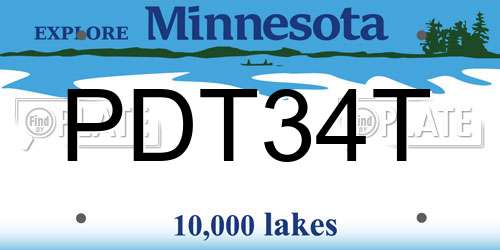 PDT34T Minnesota License Plate