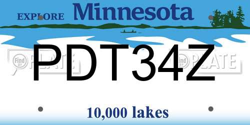 PDT34Z Minnesota License Plate