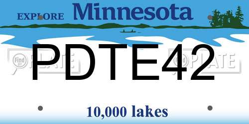 PDTE42 Minnesota License Plate