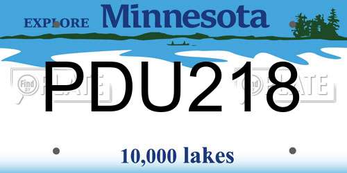 PDU218 Minnesota License Plate