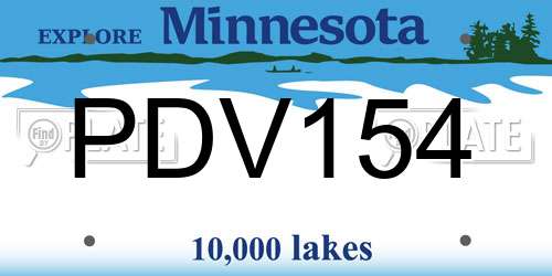 PDV154 Minnesota License Plate