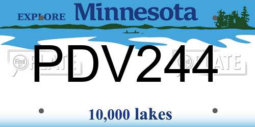 PDV244 Minnesota License Plate