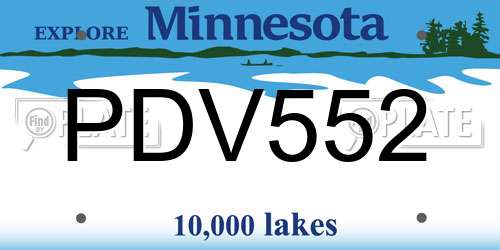 PDV552 Minnesota License Plate