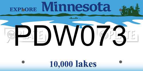 PDW073 Minnesota License Plate