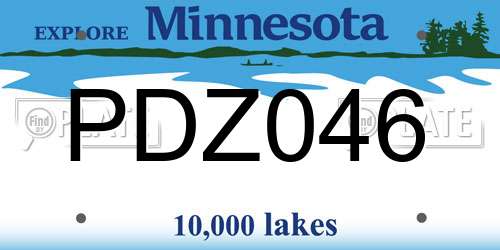 PDZ046 Minnesota License Plate