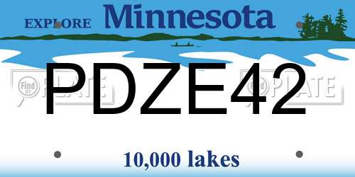 PDZE42 Minnesota License Plate