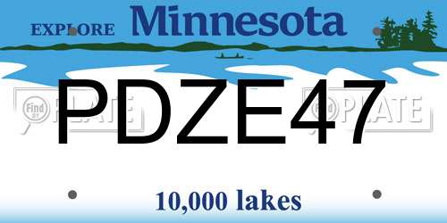 PDZE47 Minnesota License Plate