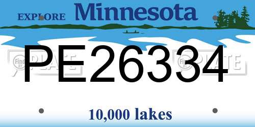 PE26334 Minnesota License Plate