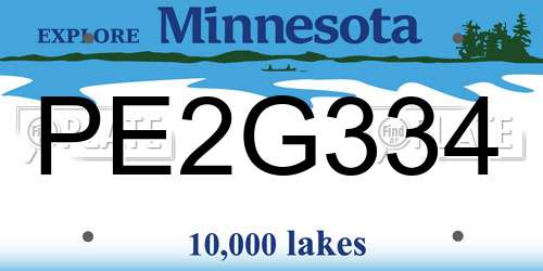PE2G334 Minnesota License Plate