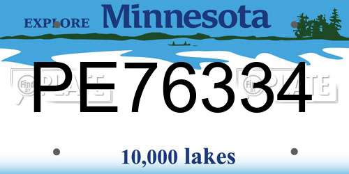 PE76334 Minnesota License Plate