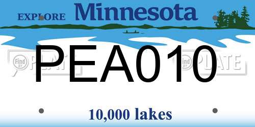 PEA010 Minnesota License Plate