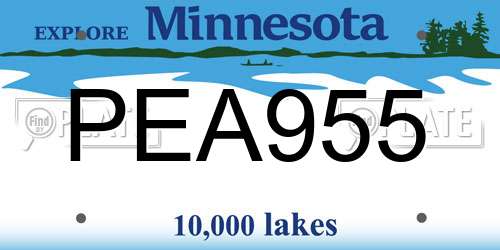 PEA955 Minnesota License Plate