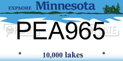 PEA965 Minnesota License Plate