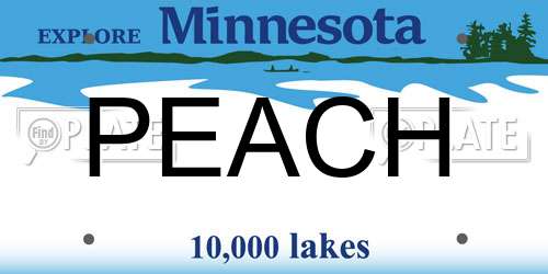 PEACH Minnesota License Plate