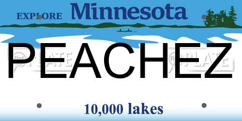 PEACHEZ Minnesota License Plate