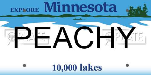 PEACHY Minnesota License Plate