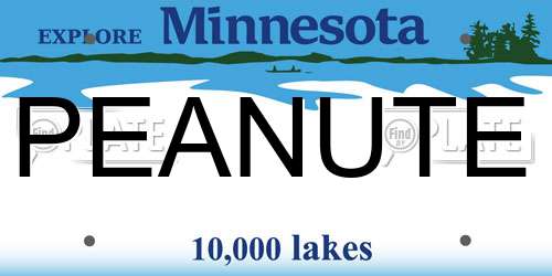 PEANUTE Minnesota License Plate