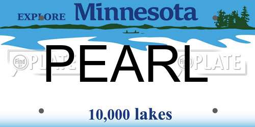 PEARL Minnesota License Plate