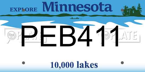 PEB411 Minnesota License Plate