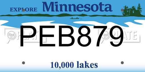 PEB879 Minnesota License Plate