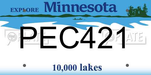 PEC421 Minnesota License Plate