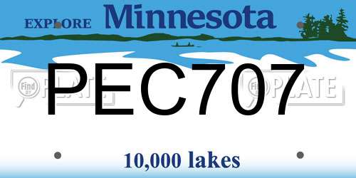 PEC707 Minnesota License Plate
