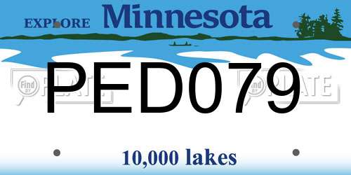 PED079 Minnesota License Plate