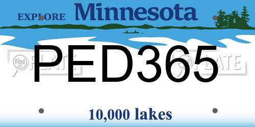 PED365 Minnesota License Plate